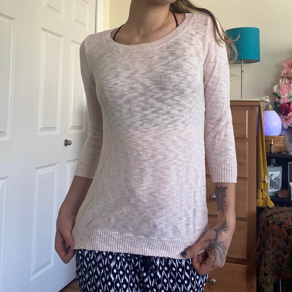 Old Navy—Baby Pink 3/4 Sleeve Sweater